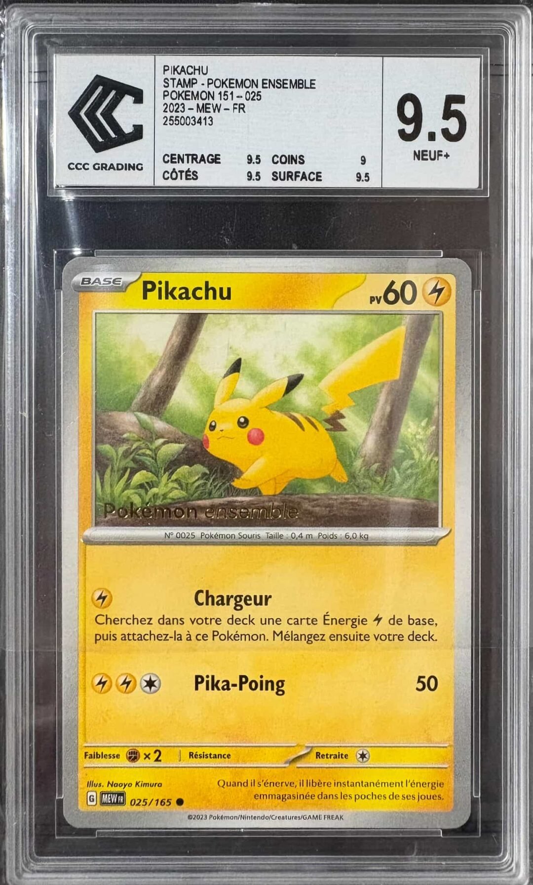 Pikachu Stamp Pokémon Ensemble CCC 9.5 (025/165 EV3.5 151)