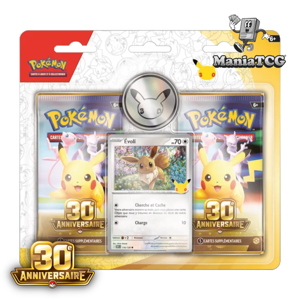 Duopack Pokémon de 2 boosters 30e Anniversaire Évoli - FR - 30 Ans Français